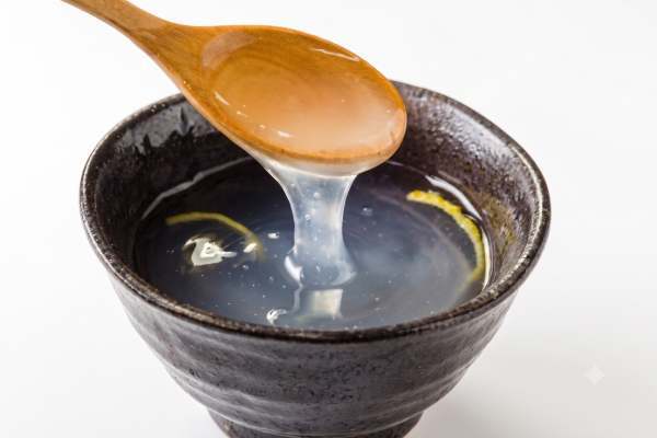 Cup of Japanese kuzu yu arrowroot tea